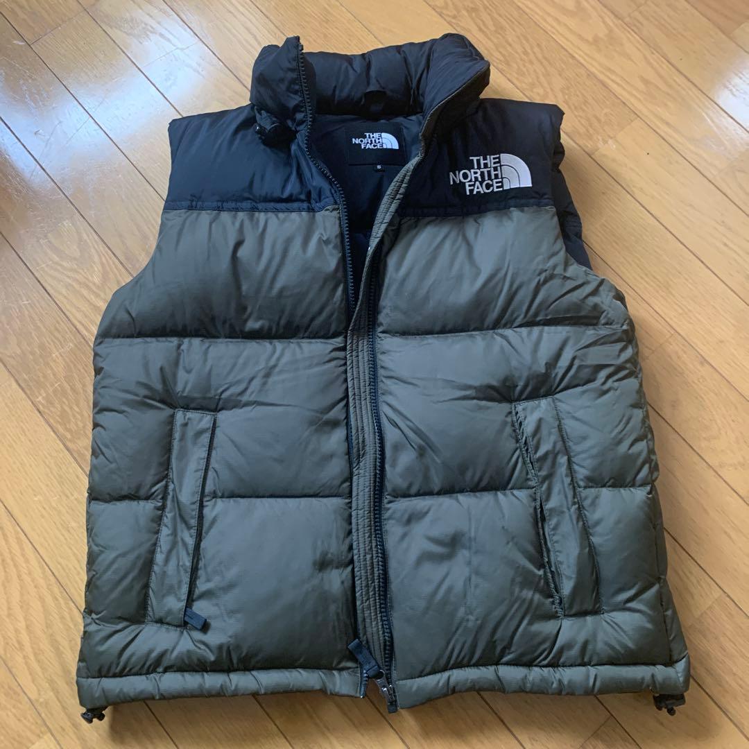 THE NORTH FACE ダウンベスト ヌプシSサイズ 黒/オリーブ