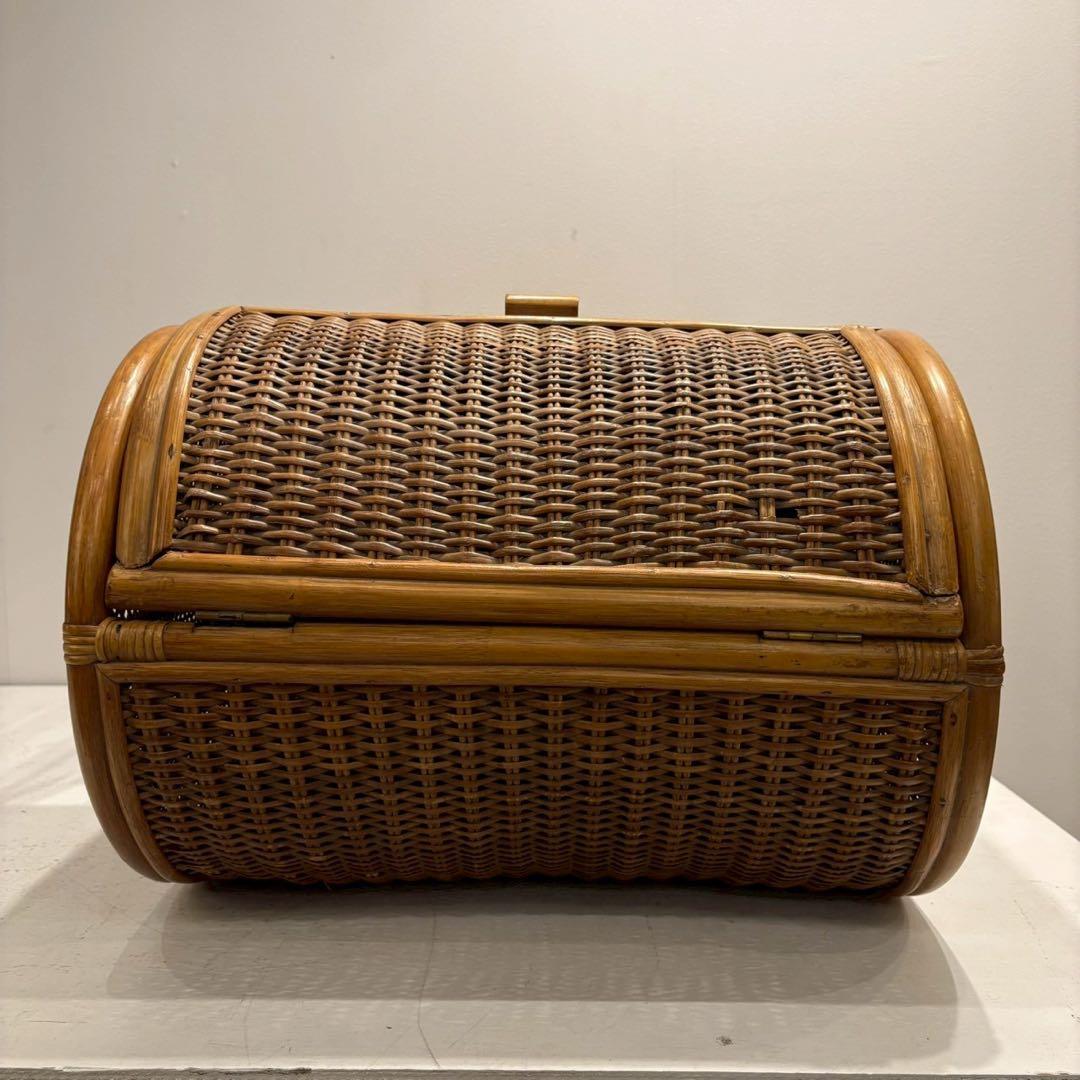 ラタン　ビンテージ　ランドリーラック