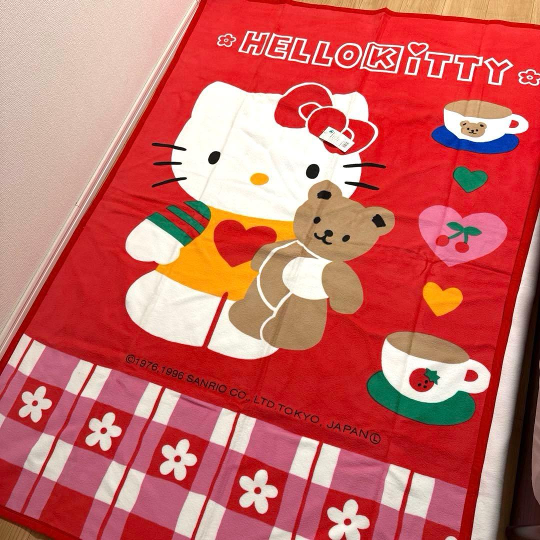 【HELLO KITTY】　タグ付き 未使用 ハローキティ　綿毛布　1996年製
