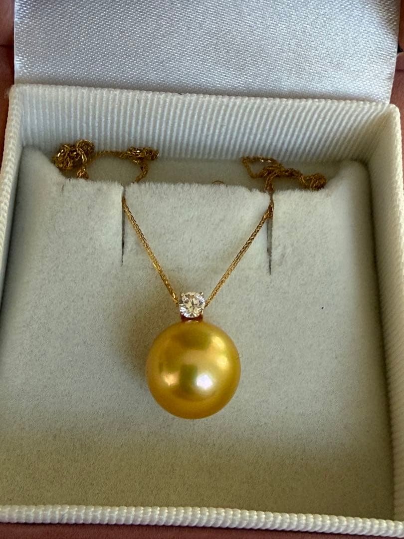 南洋白蝶真珠ゴールドネックレス、18k金、10.5-11mm、最終値下げ！