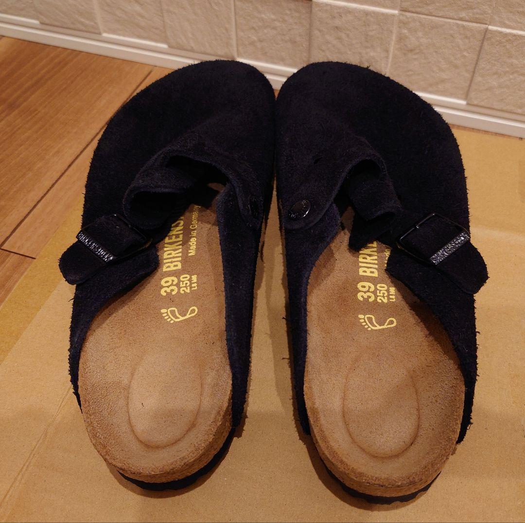 BIRKENSTOCK ボストン スエード 黒 サイズ39（25〜25.5cm）