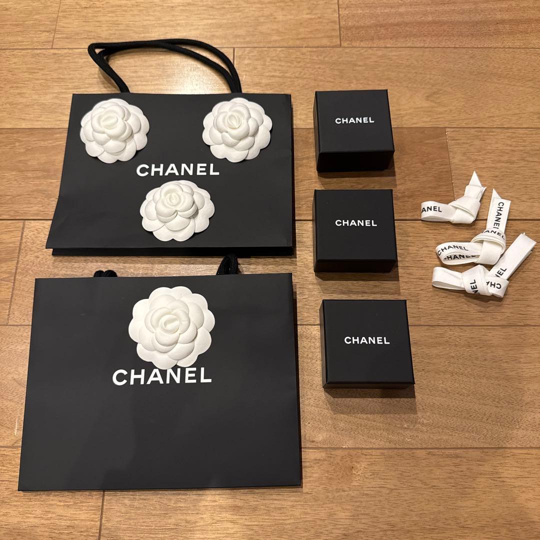 【美品】バラ売り不可　シャネル　ピアスケース　リボン　空箱　紙袋他