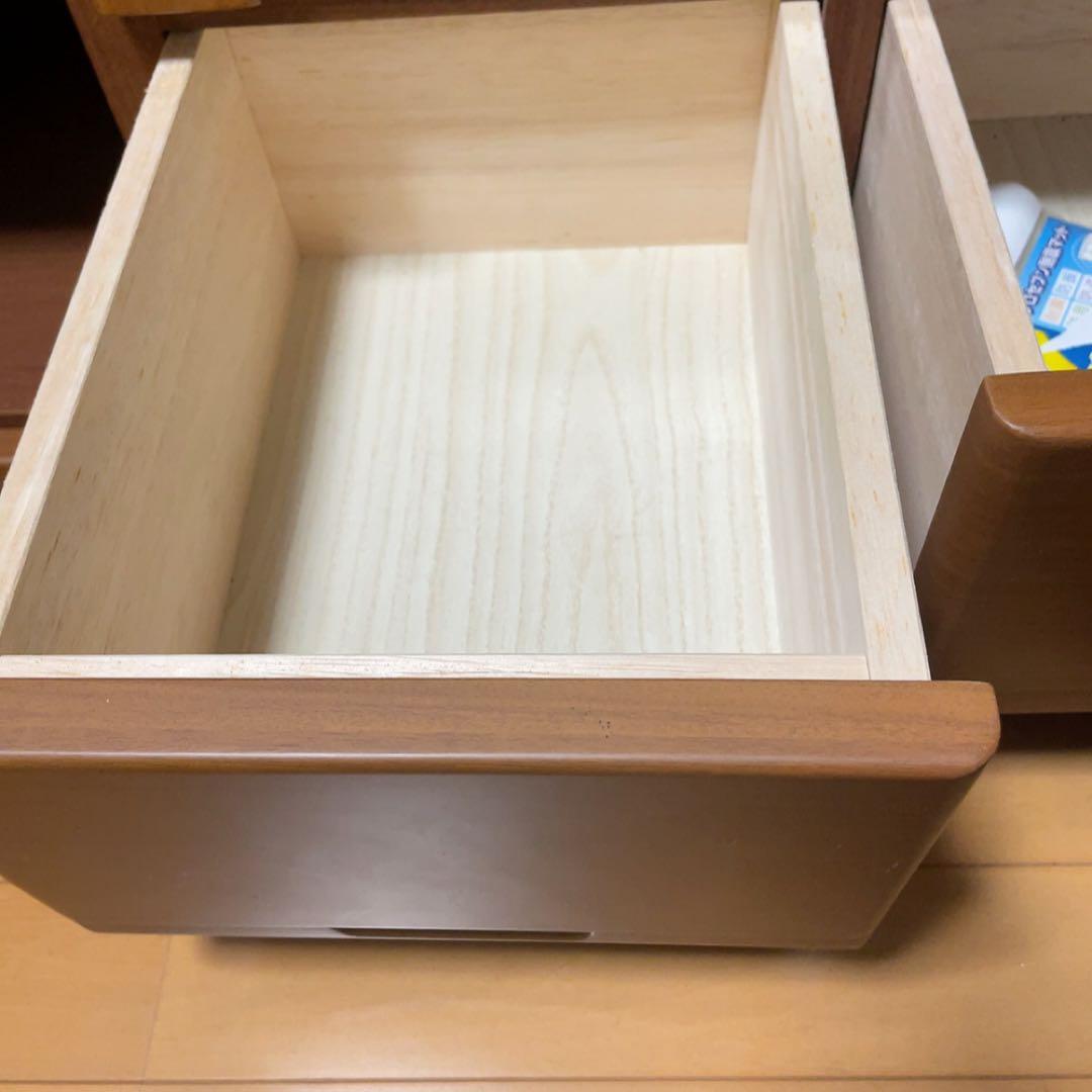木製テレビ台 ブラウン ガラス扉 引き出し付き