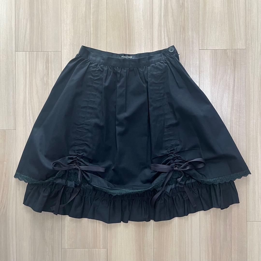 PEACE NOW（ピースナウ）　フレアミニスカート　黒
