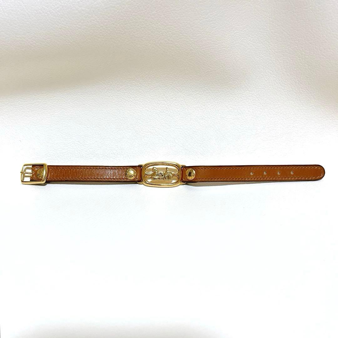 【超希少】セリーヌ CELINE レザーブレス バングル 馬車金具 ビンテージ