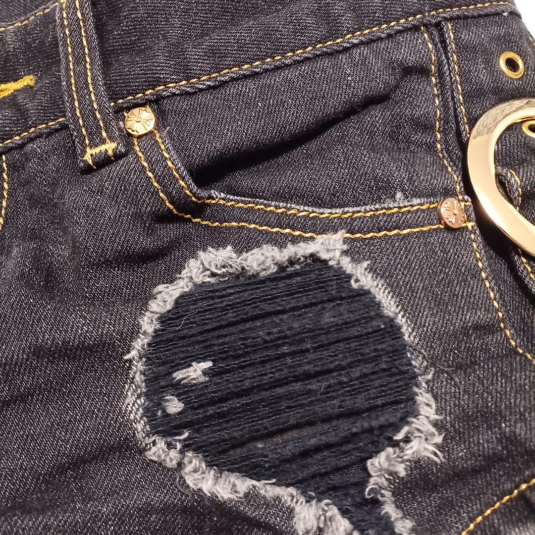 d.i.a. ダイヤ 金糸 ベルト ブラック デニム ショーパン ギャル 黒金