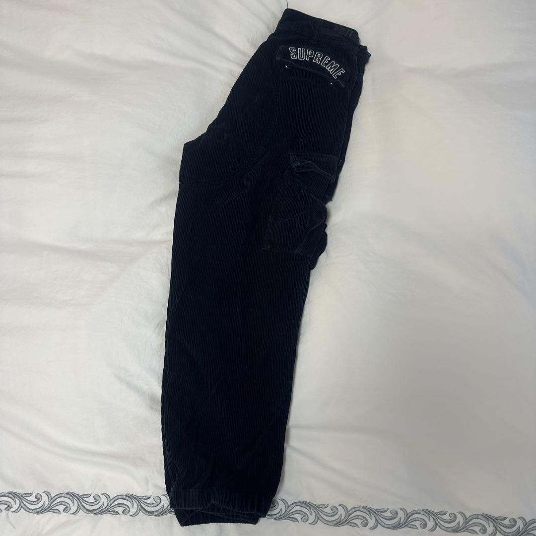 Supreme Nike ブラックカーゴパンツ コーデュロイ Sサイズ