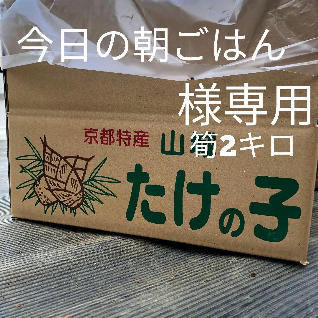 今日の朝ごはん　筍2キロ箱込み