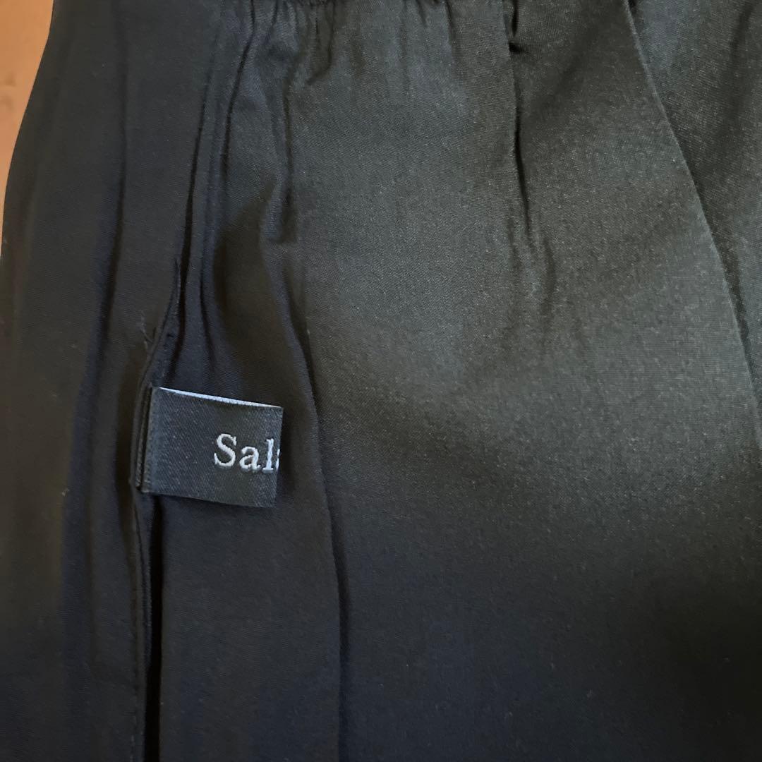 シェリエ　sheller ブラック　プリーツショートパンツ　ウエストゴム