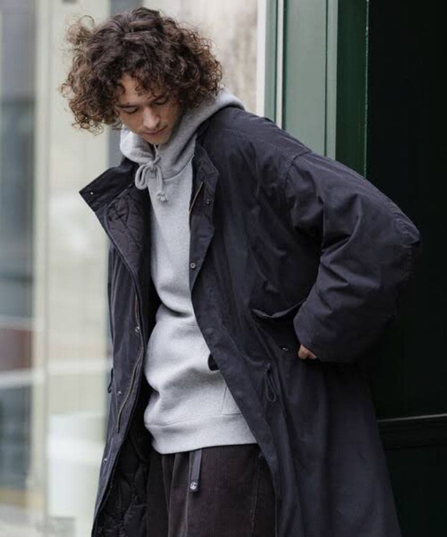 黒 モッズコート フロントポケット付き FREAK'S STORE