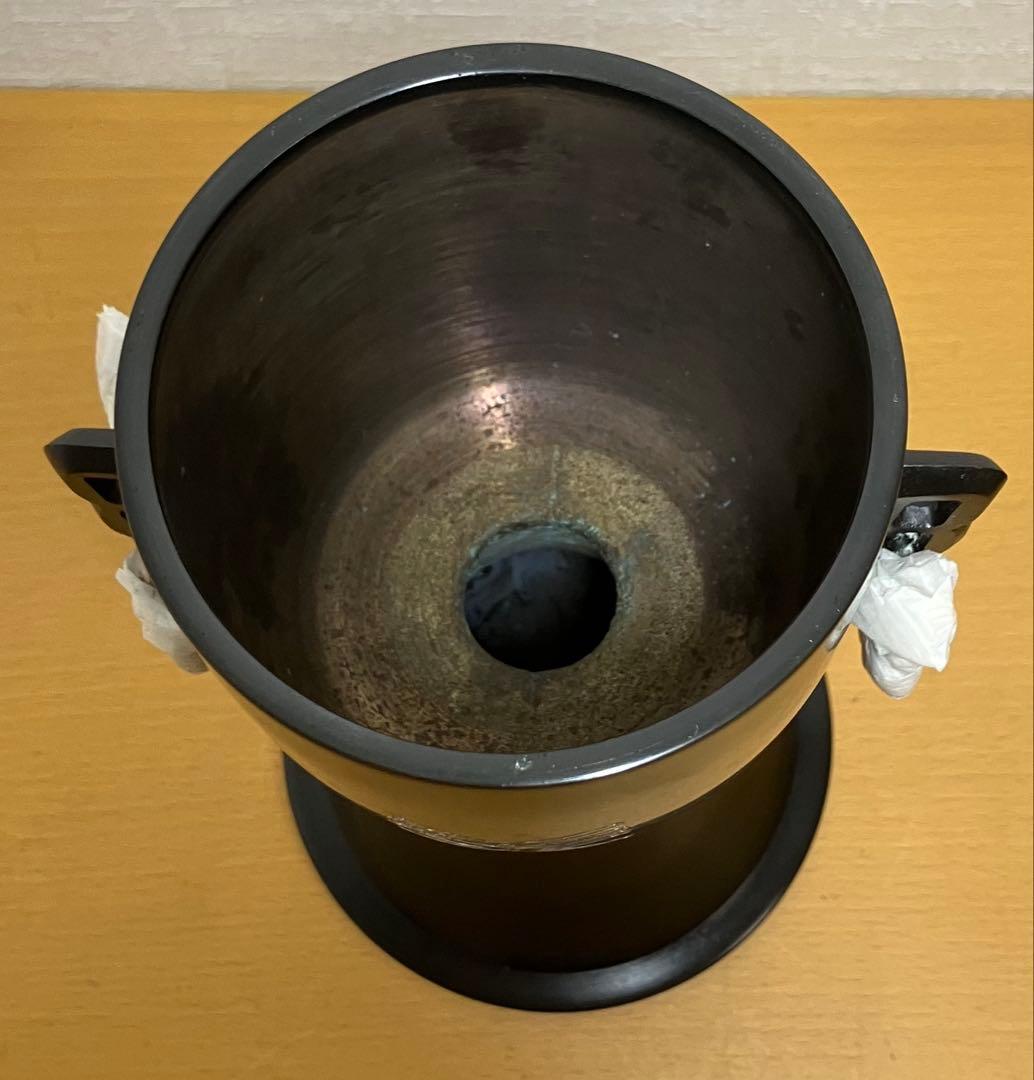 【未生流 中山文甫会】薄端　文甫　生花　金属製　華道　日本文化　コレクション