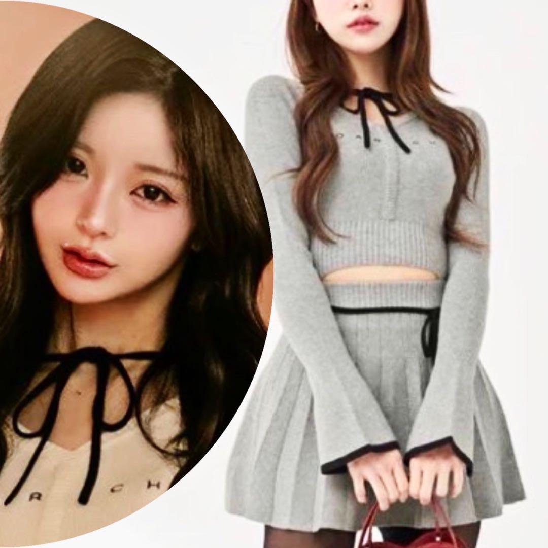 新品未開封　Darich ウエストオープンリボンデザインニットミニワンピース　F