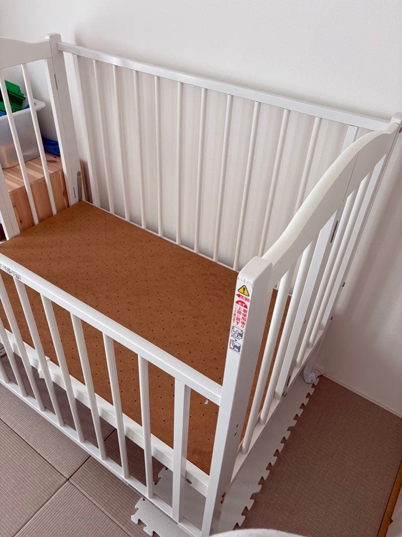 【日本製】スリーピー　ベビーベッド　ハイタイプ　折りたたみ　木製