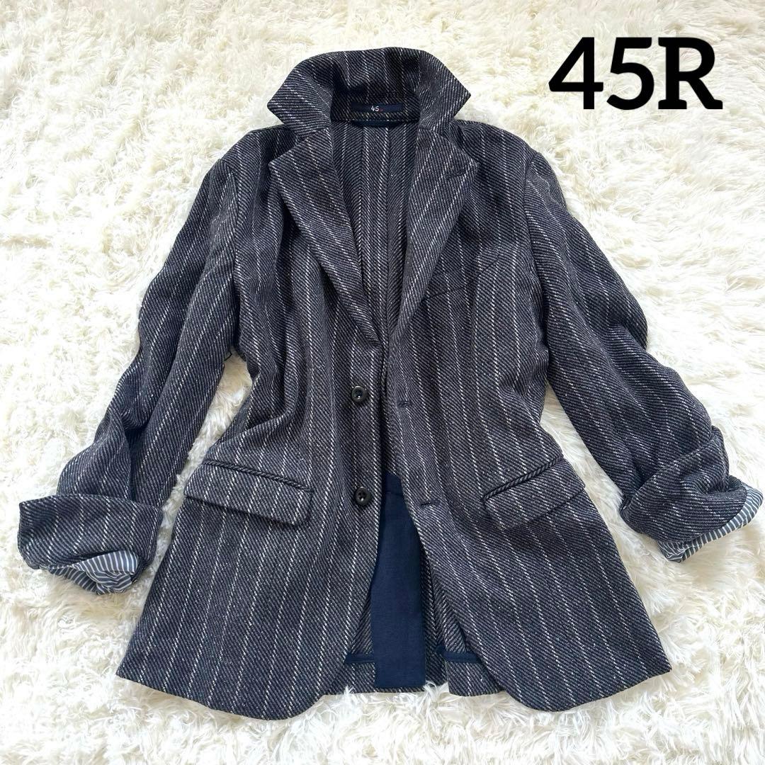 45R テーラードジャケット インディゴ 藍染め コットンツイードジャケット