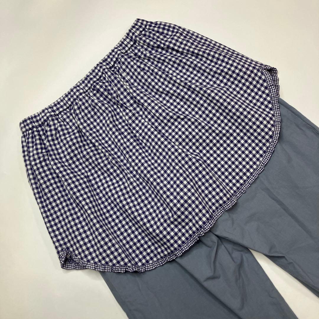 【美品】ピンクハウス パープルギンガム タブリエ付き ワイドパンツ/2024年