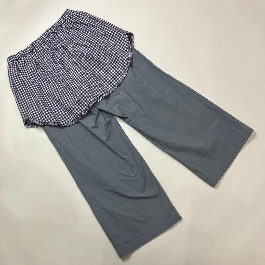 【美品】ピンクハウス パープルギンガム タブリエ付き ワイドパンツ/2024年