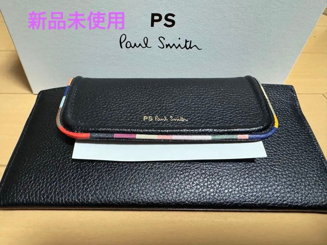 【新品未使用】PSポールスミス　スワールトリム　レザー　長財布　BWP014