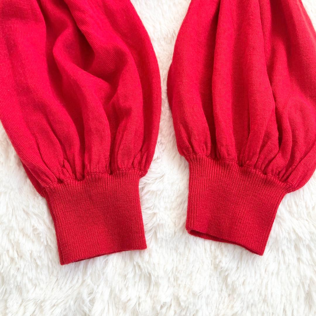 IENA エクストラファインメリノティアードドレス　赤　定価33000円