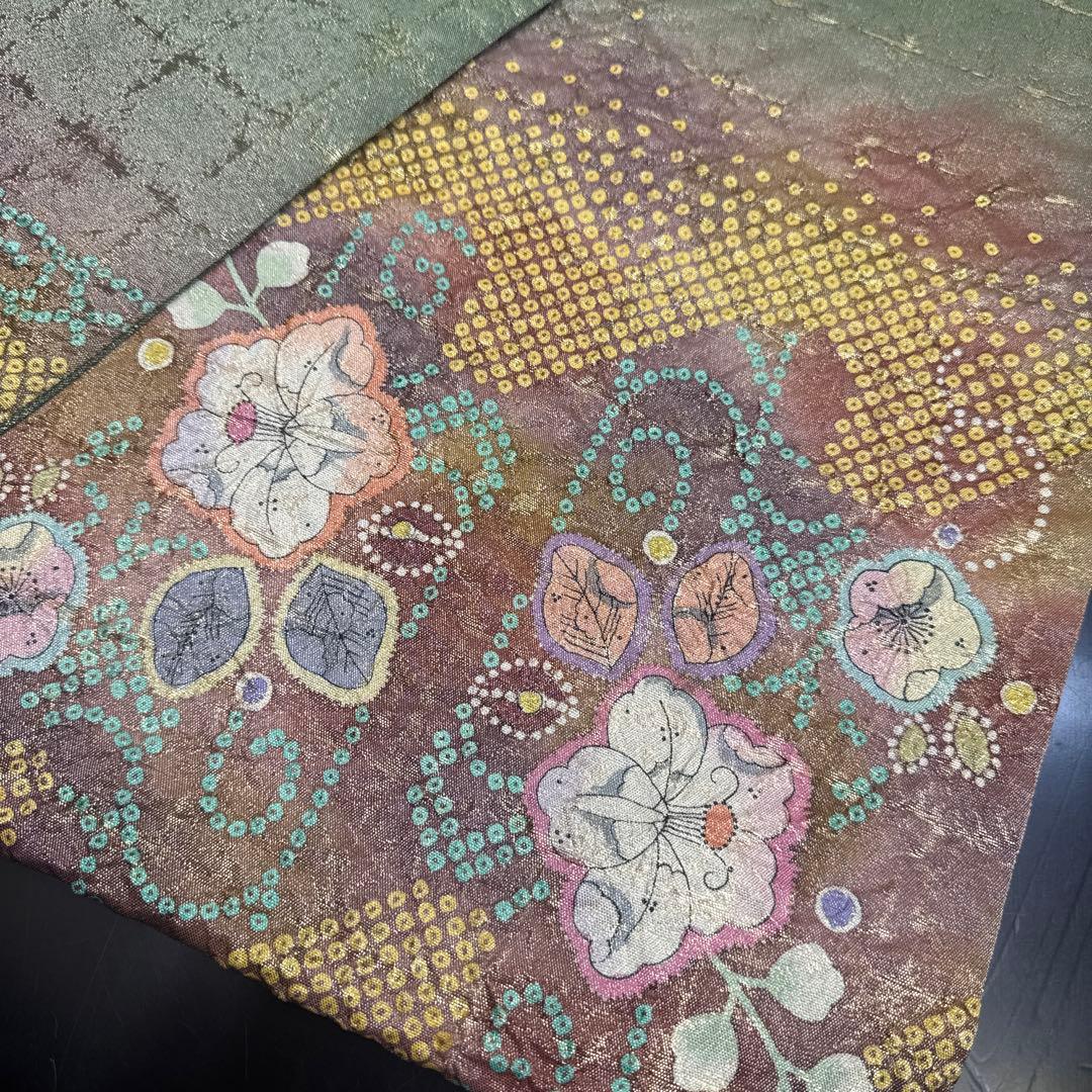 11-80 袋帯 美品 正絹 着物 辻ヶ花