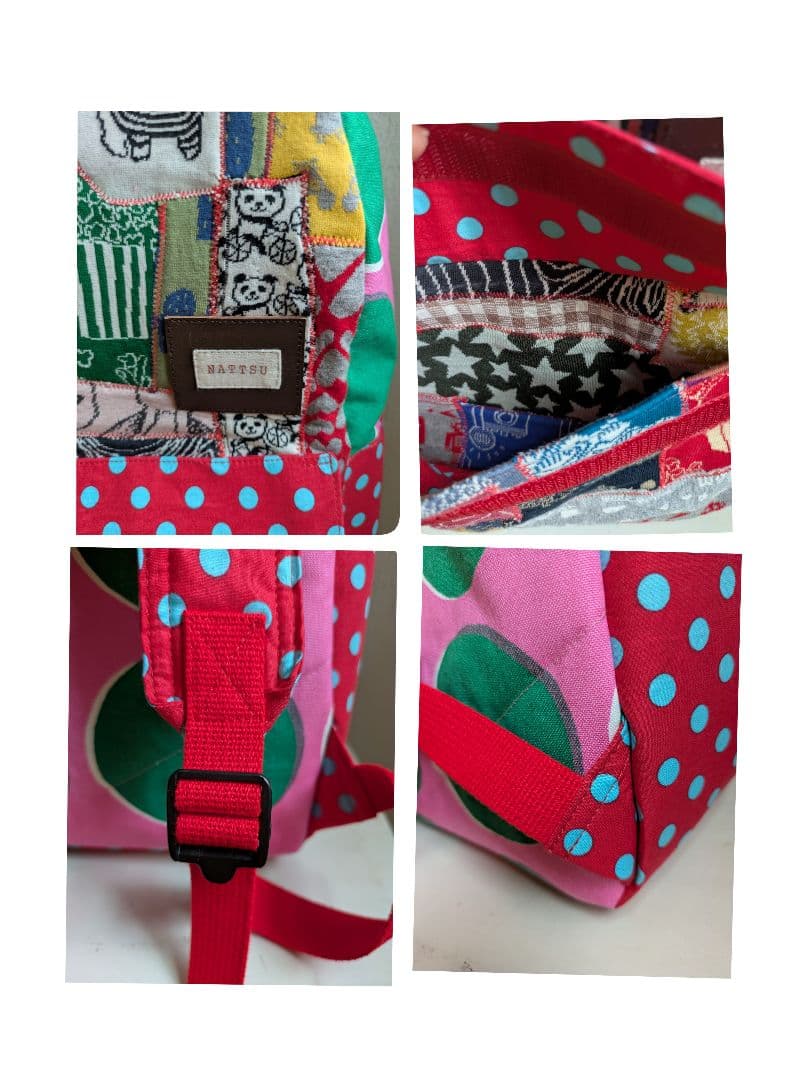 ☆ダブルファスナーリュック☆maffon生地つぎはぎ