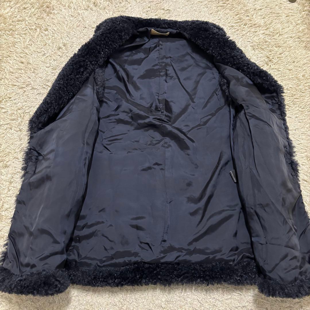 極美品　2023 カレンソロジー　シープライクファーベスト　黒　ロングジレ　ボア