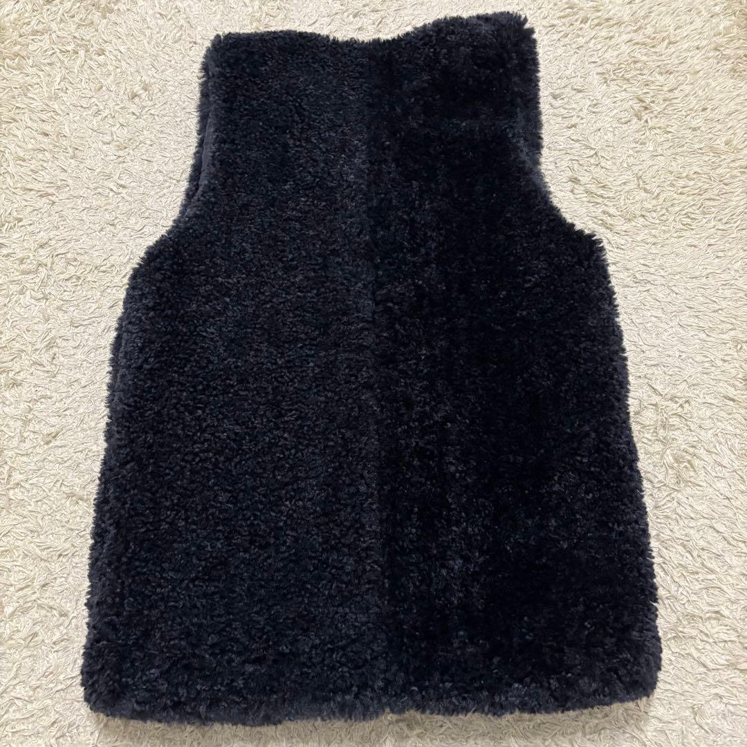 極美品　2023 カレンソロジー　シープライクファーベスト　黒　ロングジレ　ボア