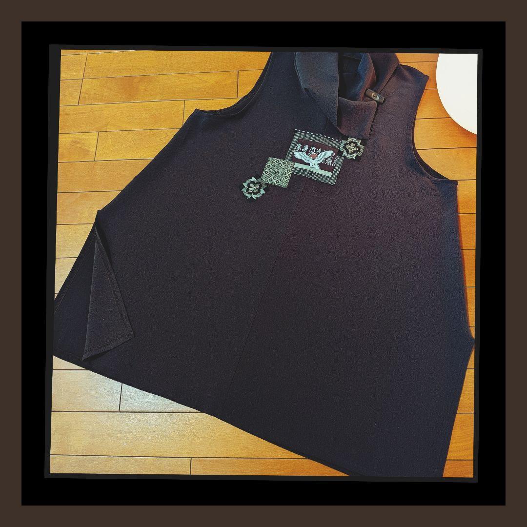 古布アレンジ♥丹後ちりめんベスト イレギュラーヘムライン