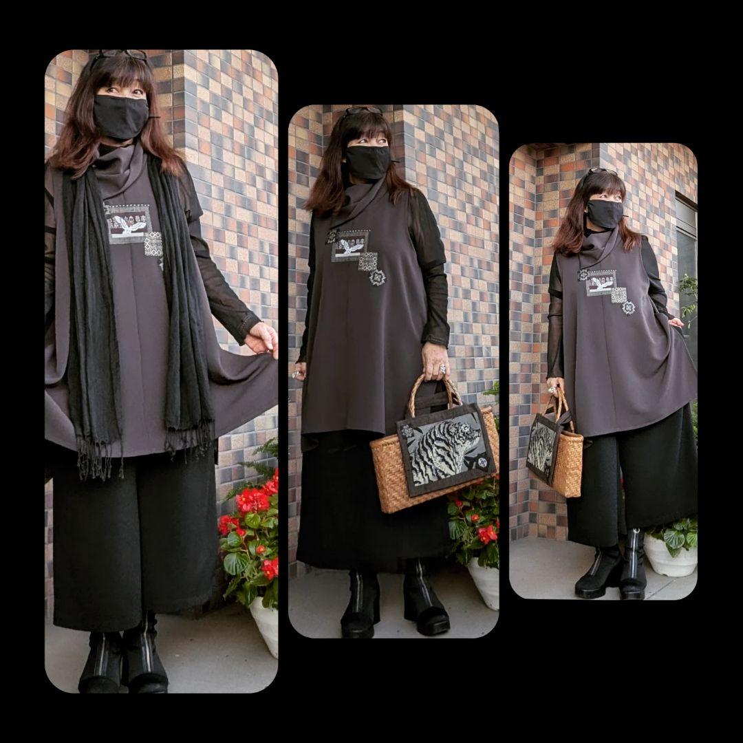 古布アレンジ♥丹後ちりめんベスト イレギュラーヘムライン