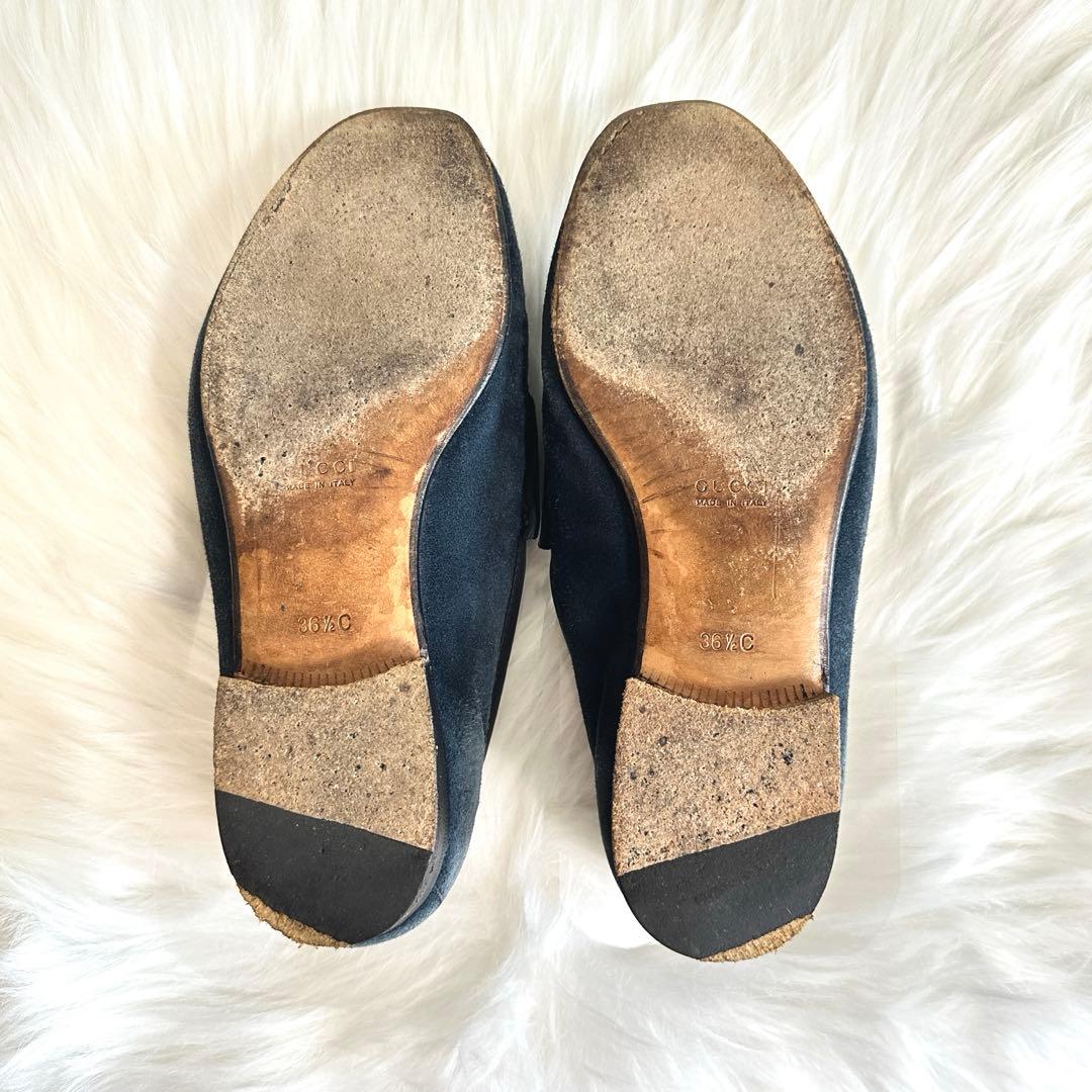 美品✨GUCCI ローファー ホースビット スエード ネイビー イタリア製