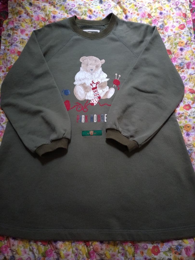 ピンクハウス　くまプリント　スウェット チュニック