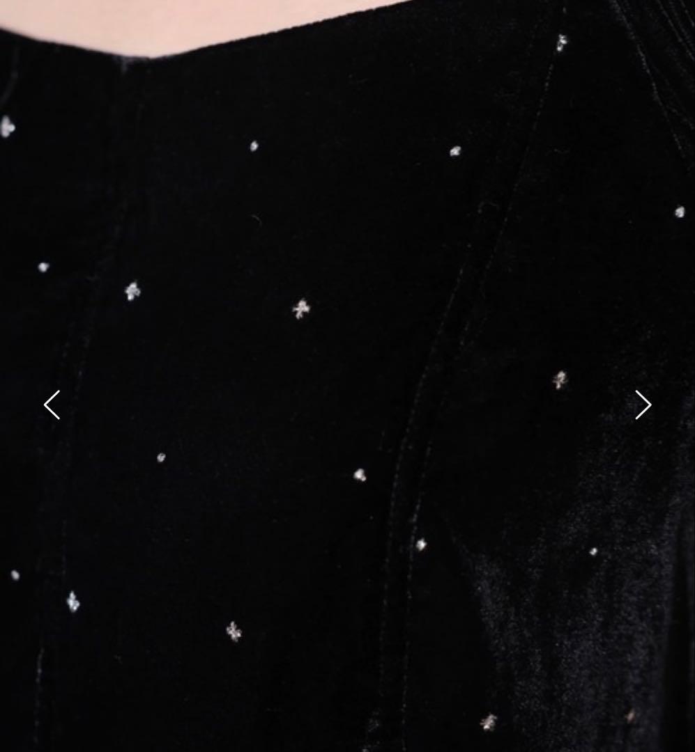 ベロア刺繍ペプラムブラウス　Rirandture