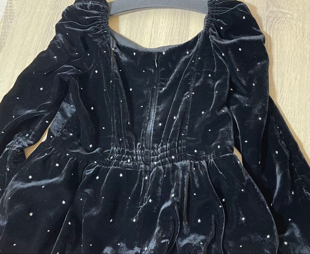 ベロア刺繍ペプラムブラウス　Rirandture