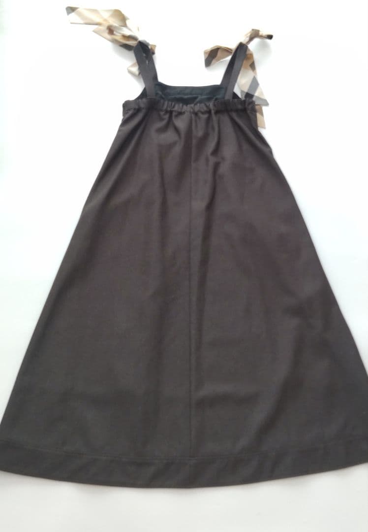 25SS 美品 ブルーレーベルクレストブリッジ ショルダーリボンロングワンピース