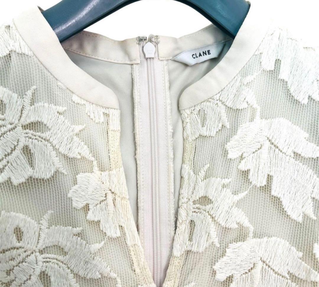 ワンピース CLANE FLORAL EMBLOIDERY LACE ONEPIECE