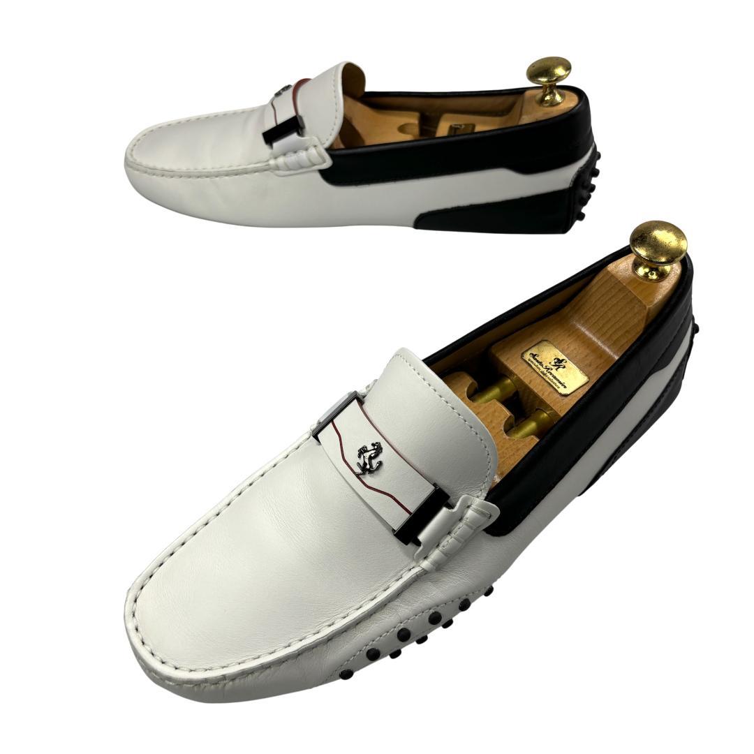 TOD's フェラーリ ドライビングシューズ アイボリー 7 25.5-26cm