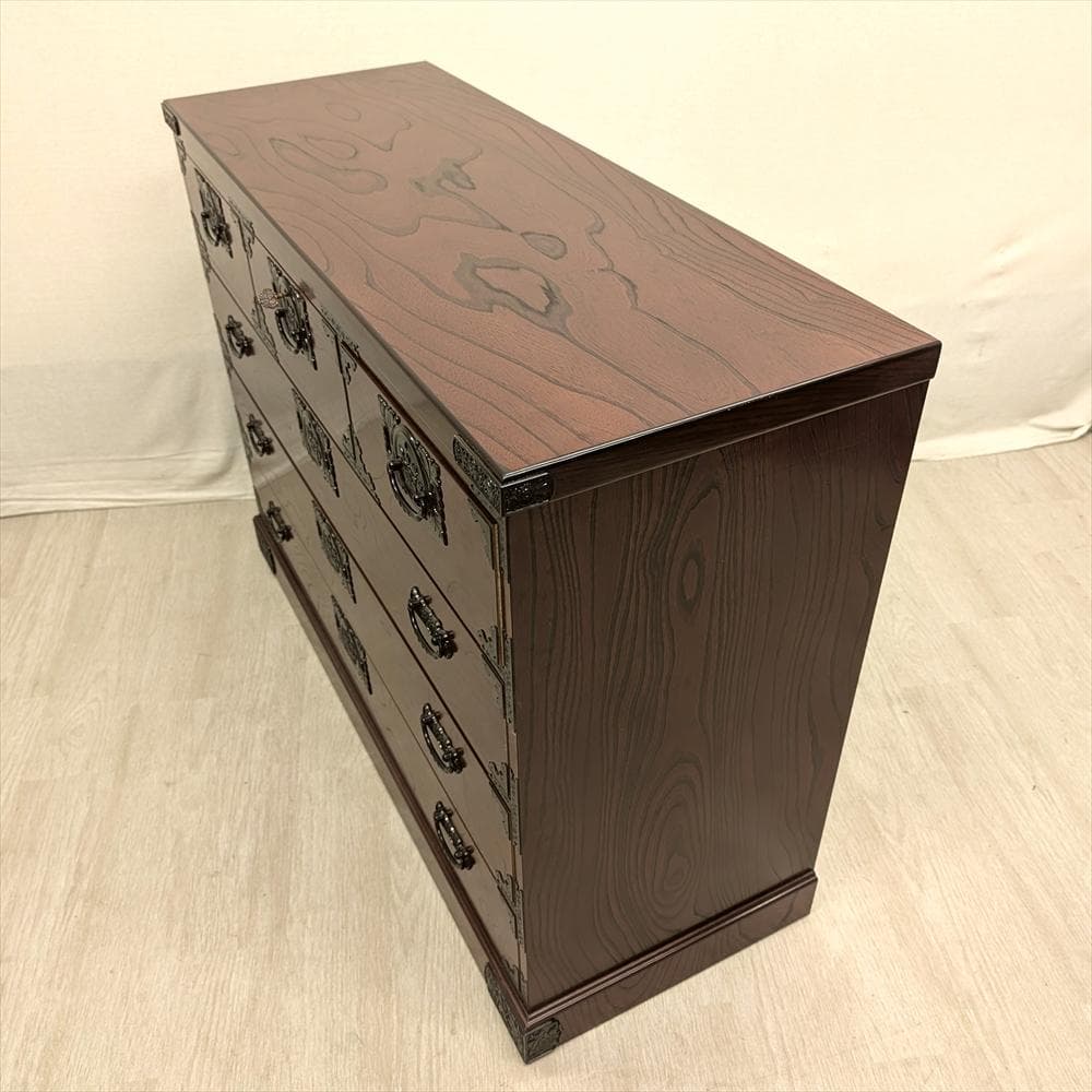 美品　飛鳥工芸　欅箪笥　ケヤキ　リビングチェスト　箪笥　タンス　焼印　気密　民藝