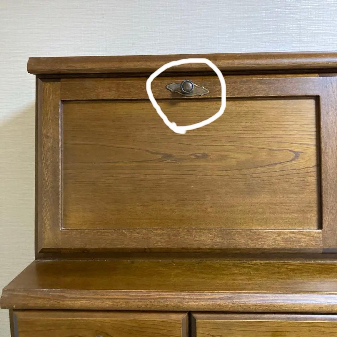 木製ライティングビューロー　フラップ式収納付き　送料込み価格　9/29迄出品