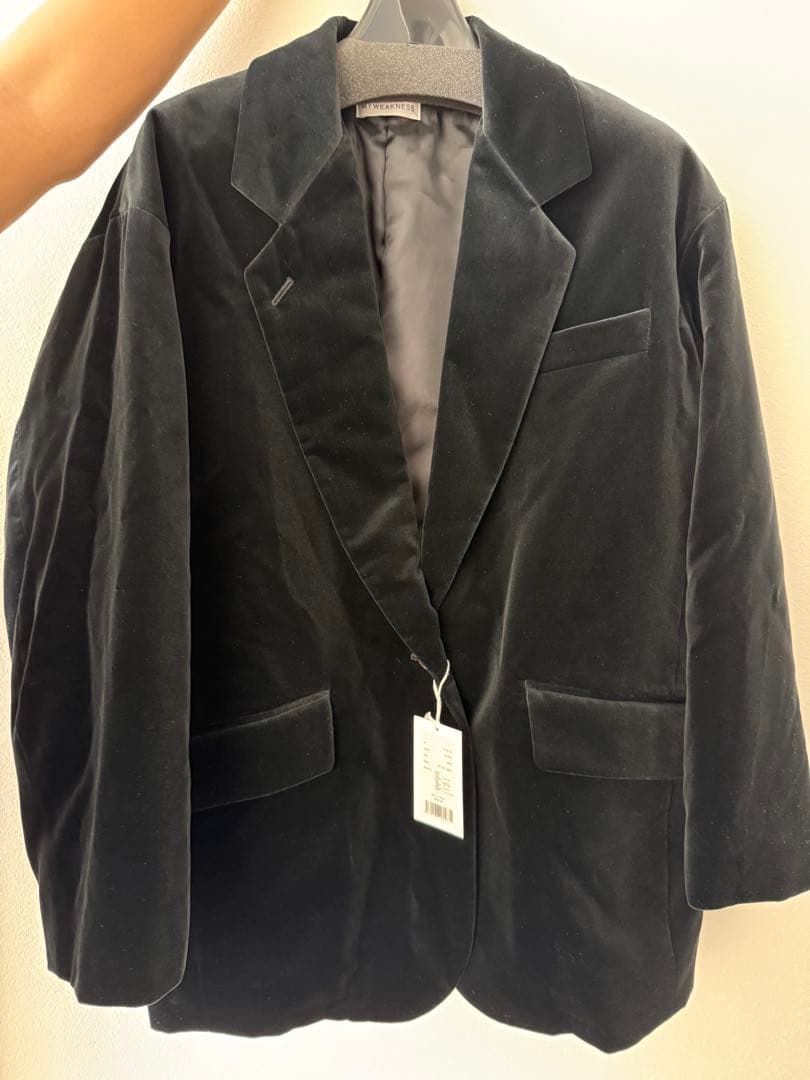 MYWEAKNESS ベルベットジャケット ブラック