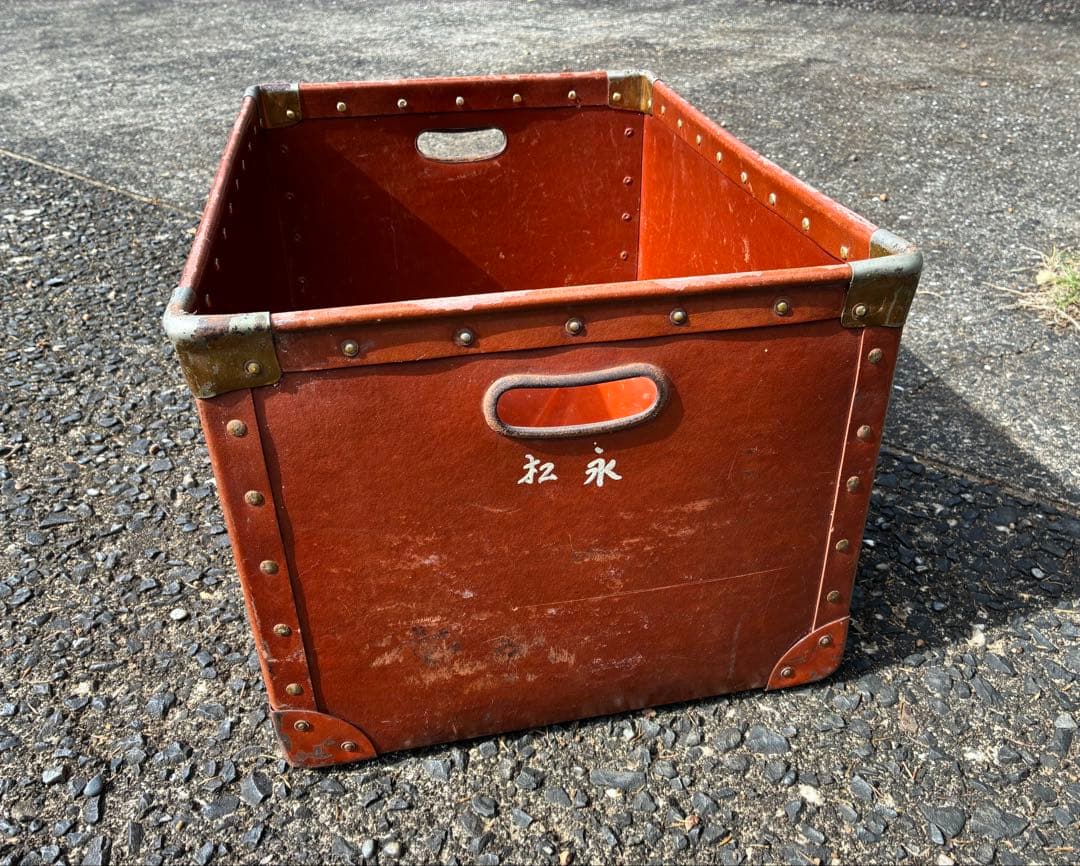 ボテ箱　茶　アンティーク