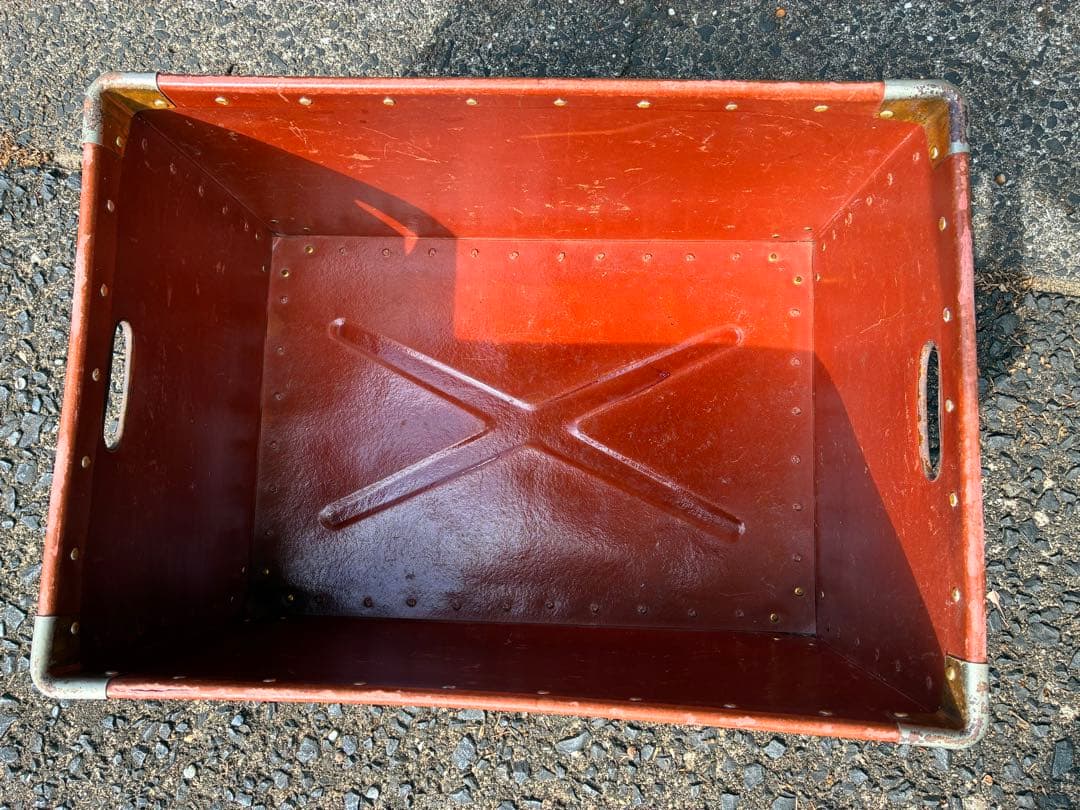 ボテ箱　茶　アンティーク