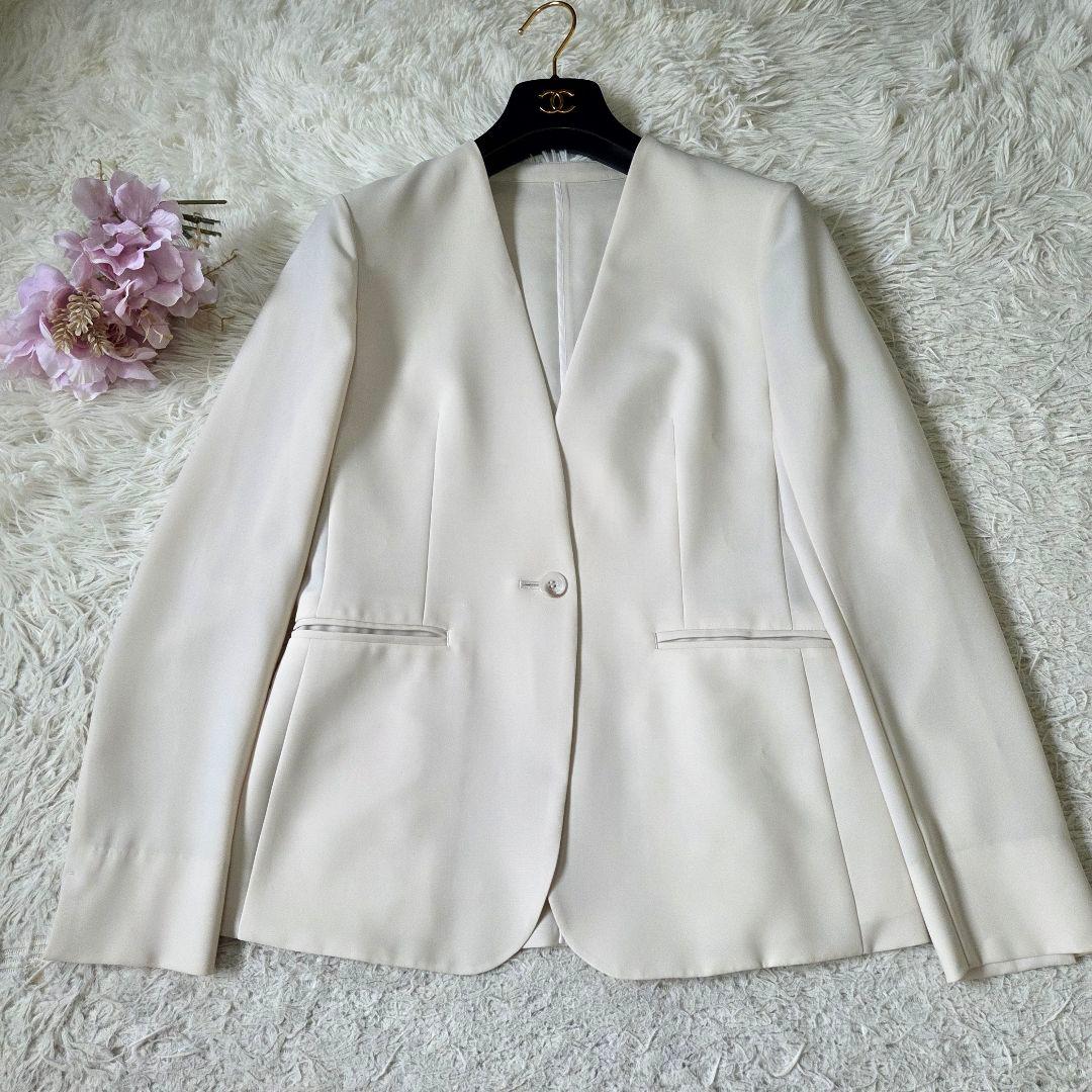 美品 23区 スカート セットアップ カラーレスジャケット サイズM 洗える