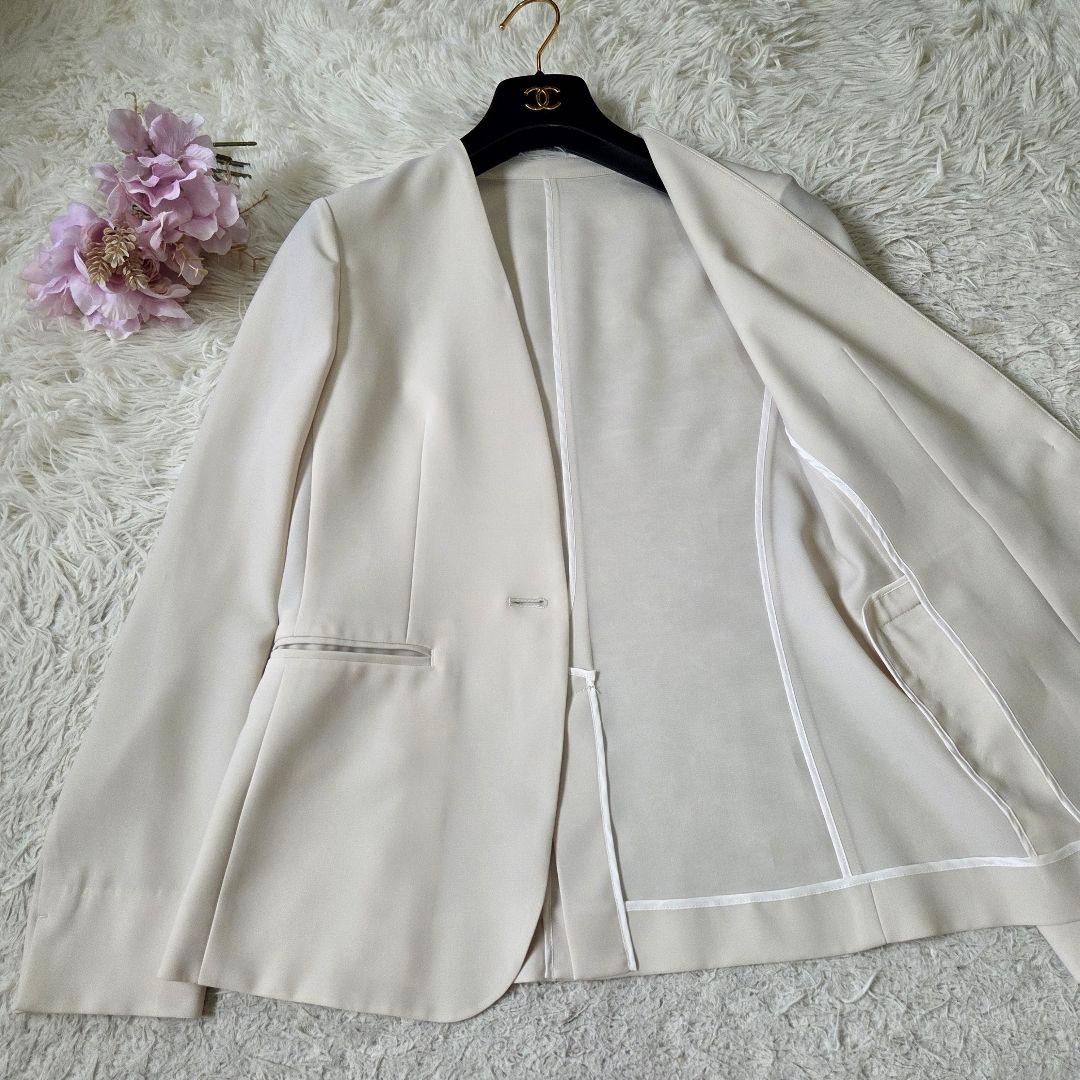 美品 23区 スカート セットアップ カラーレスジャケット サイズM 洗える