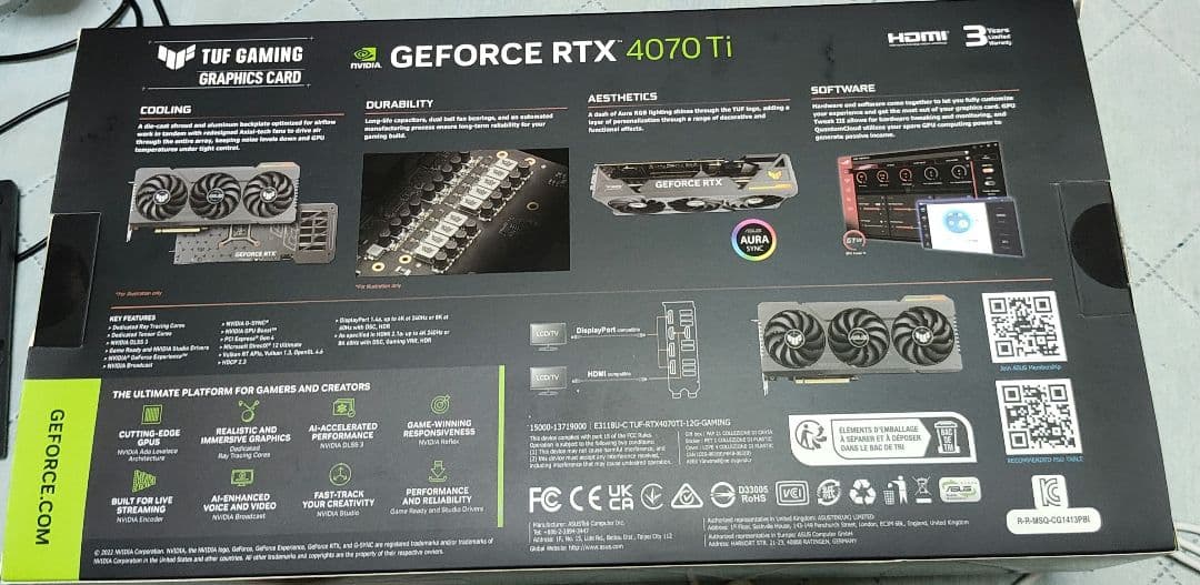 グラフィックボード・グラボ・ビデオカード ASUS GeForce RTX 4070 Ti 12GB