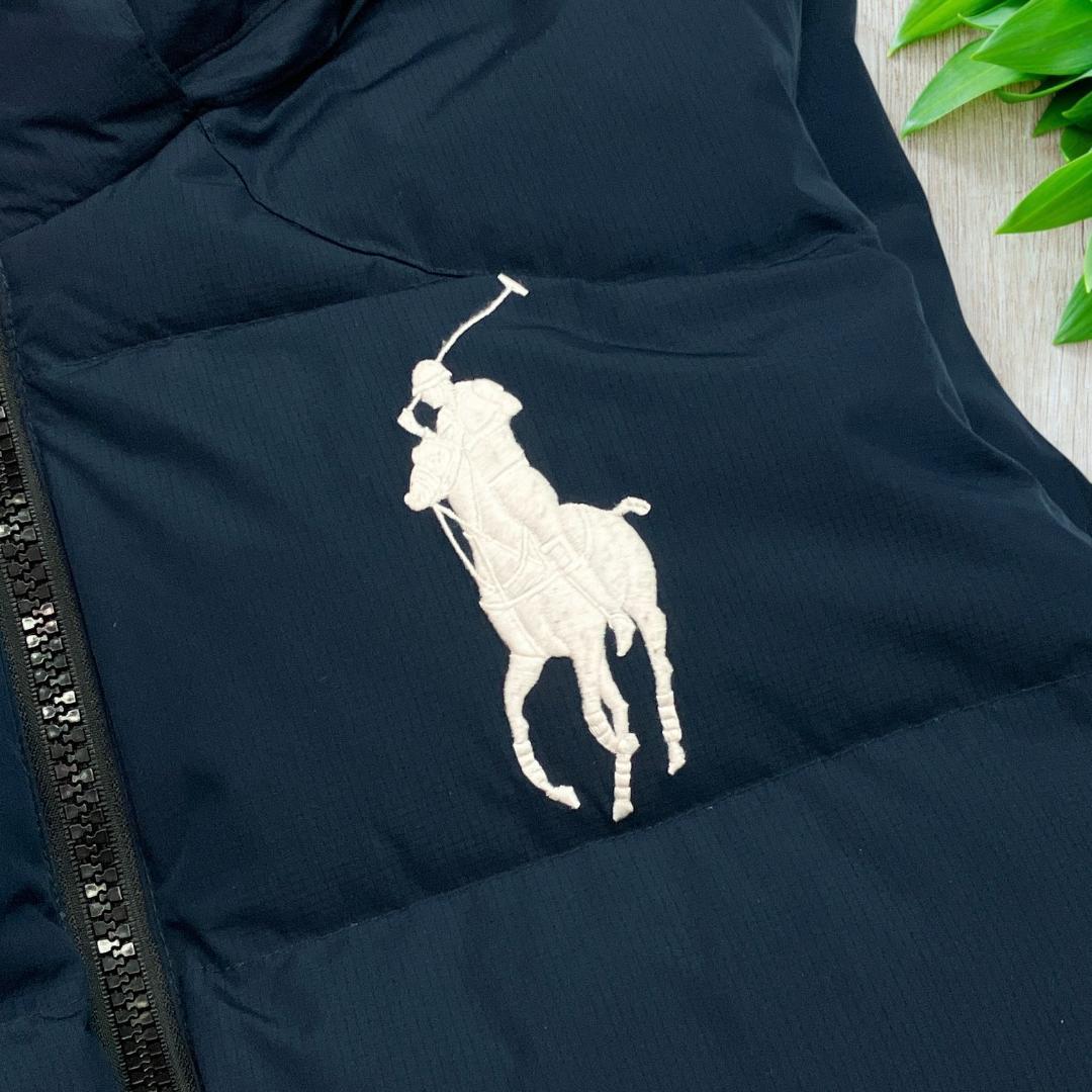 極美品 ポロラルフローレン ダウンベスト ネイビー 刺繍ビッグポニー L 50