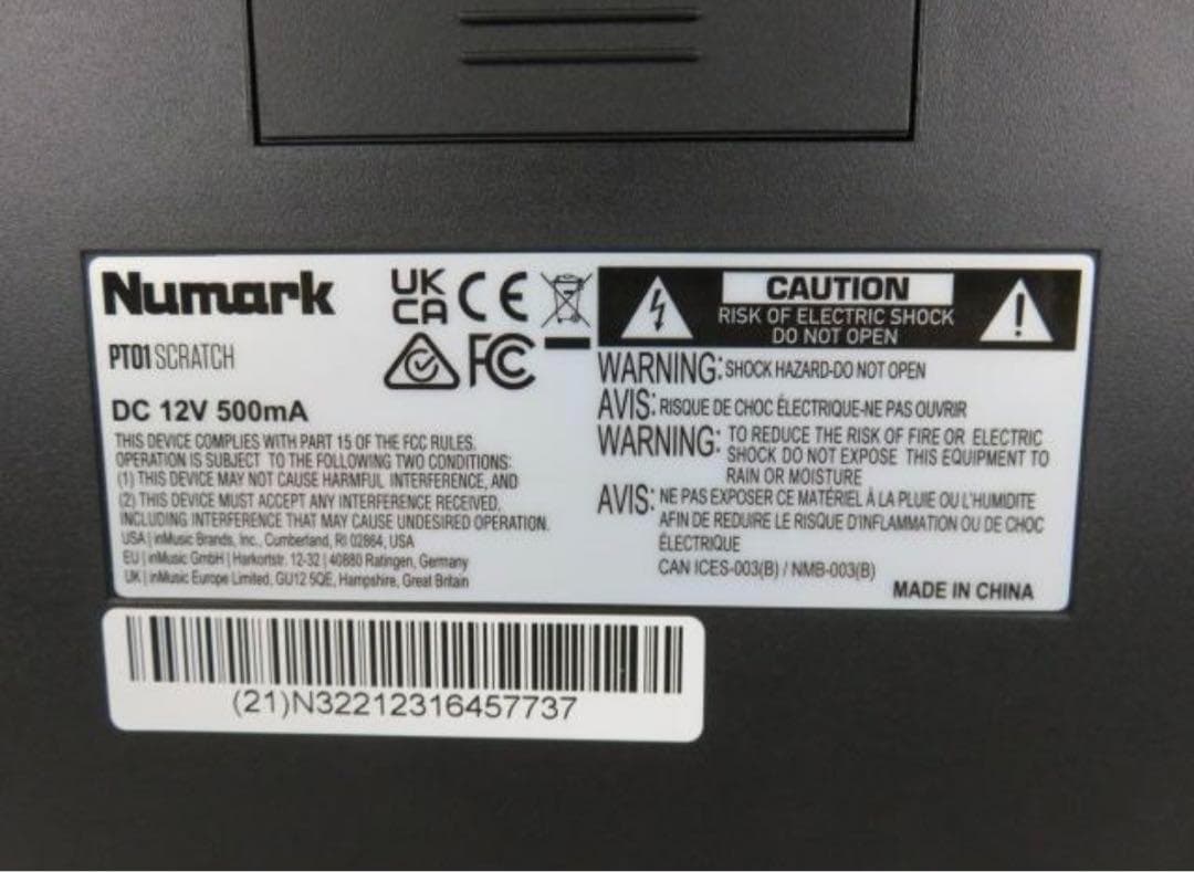 Numark PT01 Scratch ポータブル スクラッチ ターンテーブル