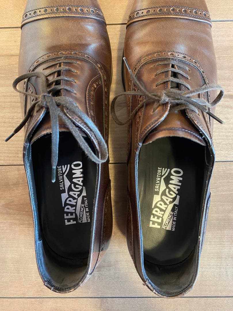 Salvatore Ferragamo ブローグシューズ ブラウン