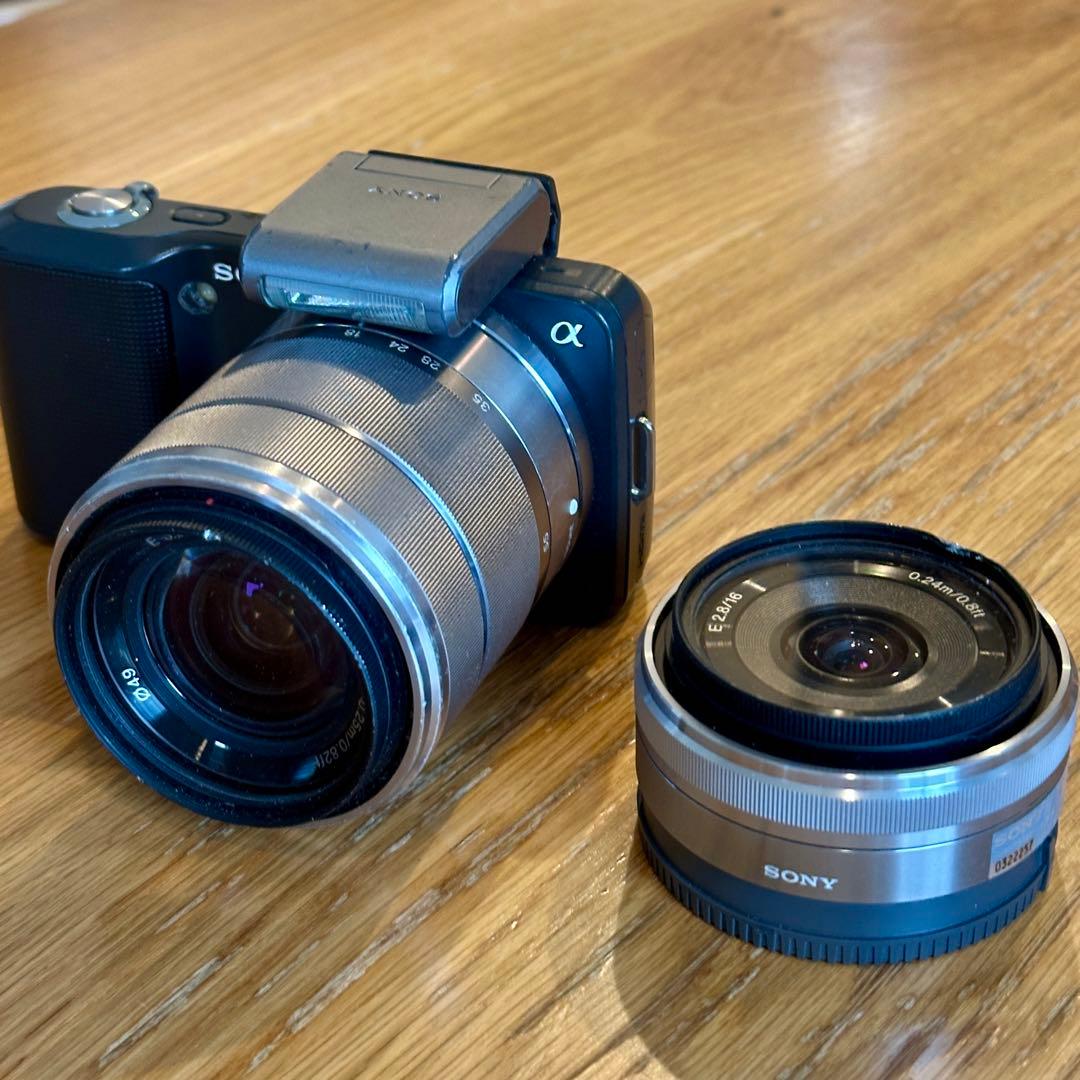 【ジャンク品】SONY NEX-3 ミラーレスカメラ レンズ2本