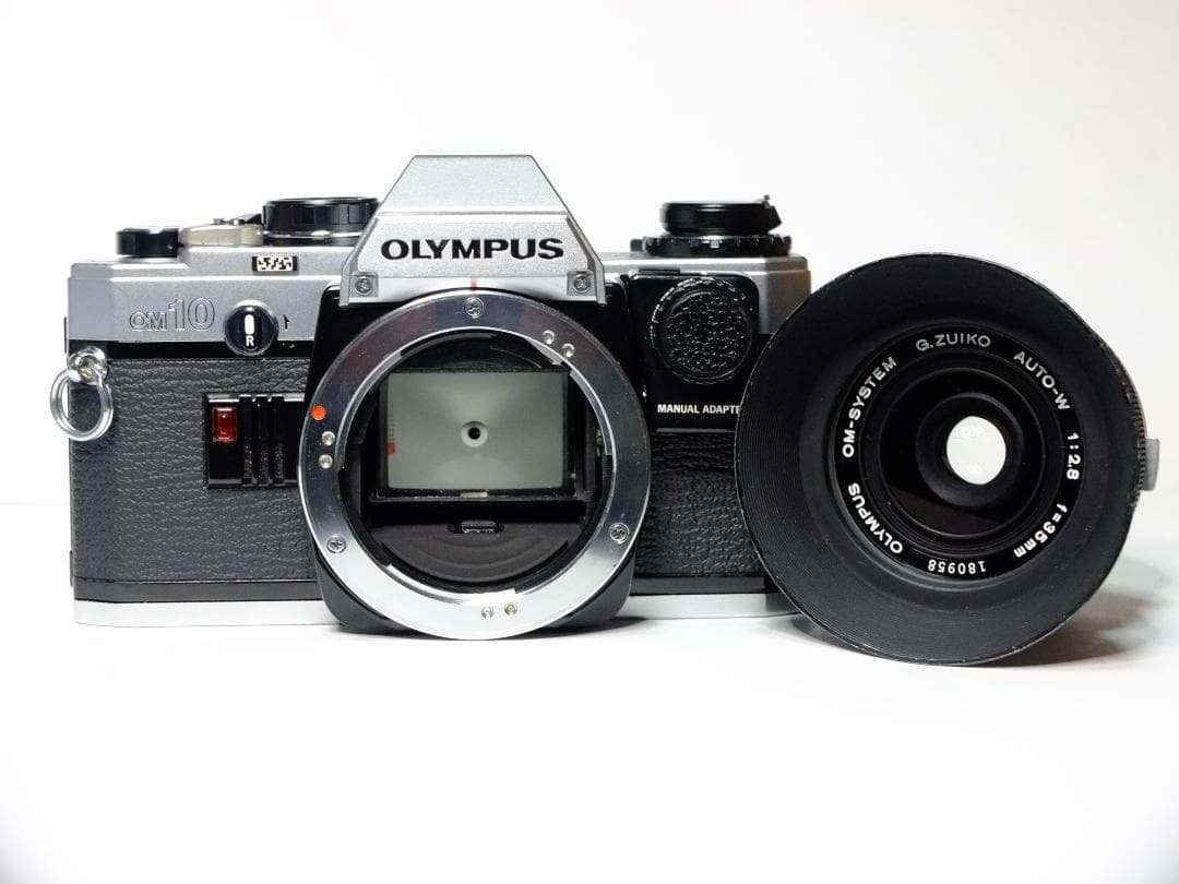 【実写確認整備品】オリンパスOM10／G・ZUIKO35mmf2.8純正フード付