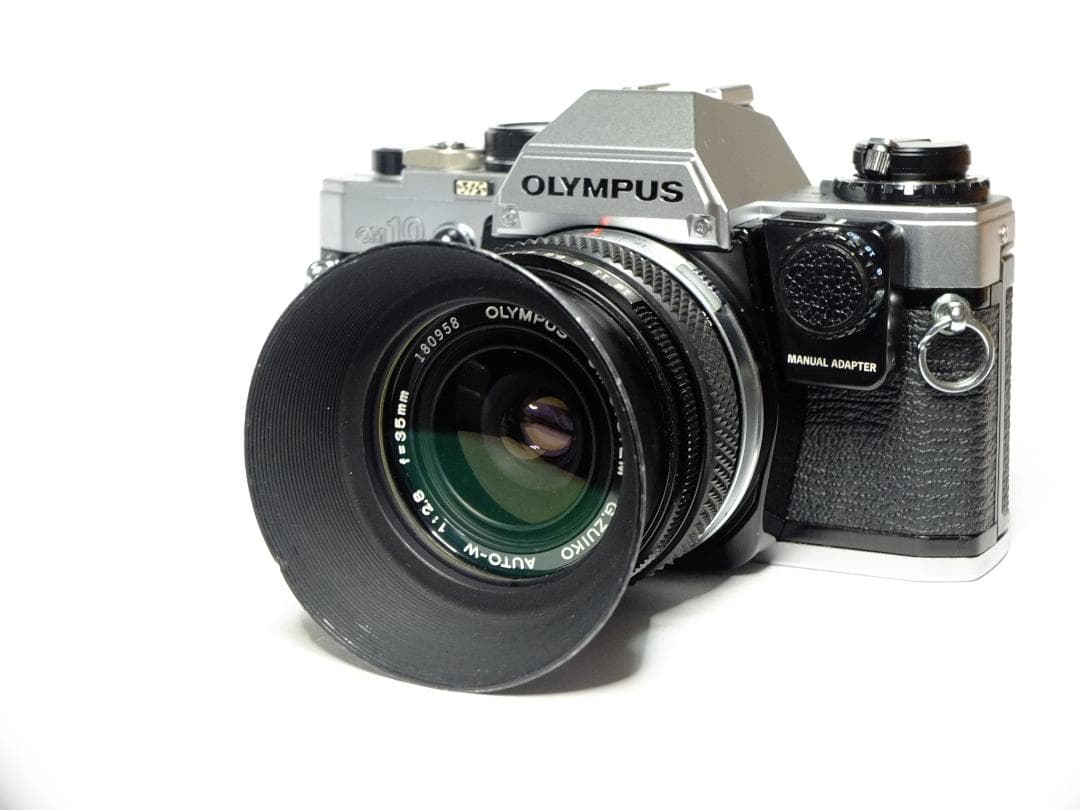【実写確認整備品】オリンパスOM10／G・ZUIKO35mmf2.8純正フード付