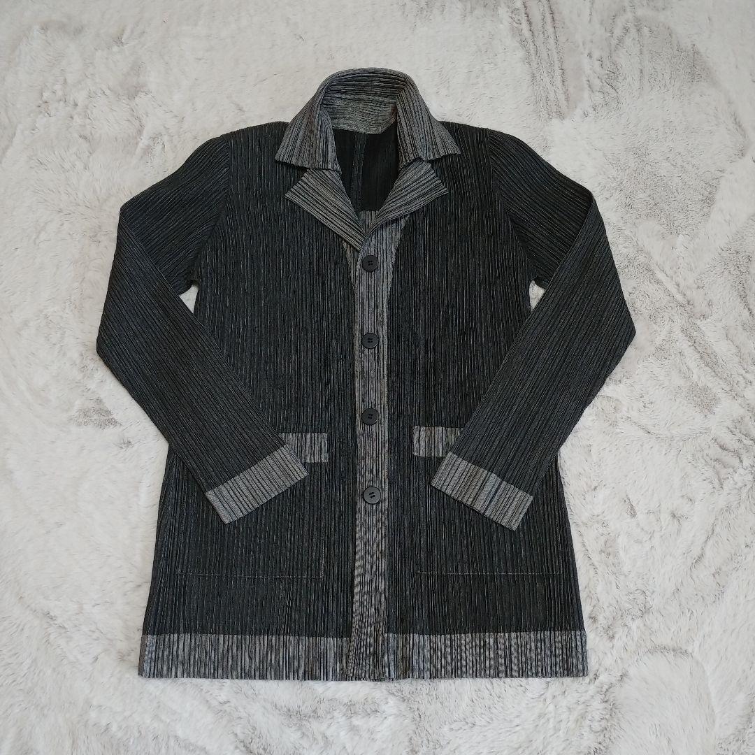 プリーツプリーズ　ジャケット　 黒又はチャコールグレーとグレー